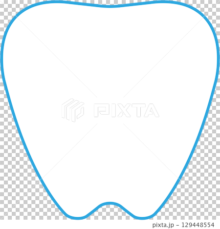 Light blue line tooth icon (transparent background) Refreshing and natural oral care design Light blue line tooth icon (transparent background) Refreshing and natural oral care design 129448554