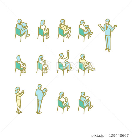 大学生活　研究発表　先生のためのイラスト 129448667