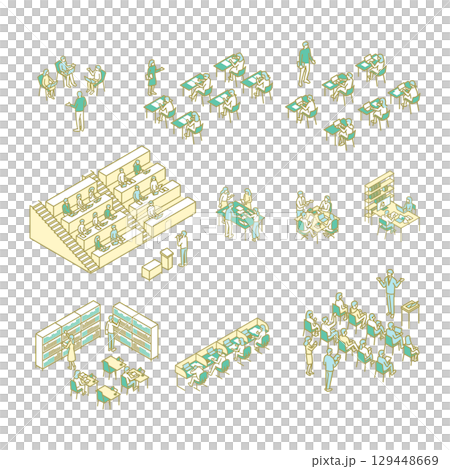 University life, study, illustrations for teachers 129448669