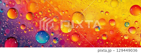 Vibrant Colorful Oil Drops Abstract Background Texture Design Image red art blue macro water shiny 129449036