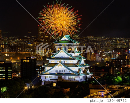 大阪城 天神祭 花火 大阪城 天神祭 花火 129449752