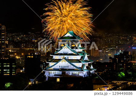 大阪城 天神祭 花火 大阪城 天神祭 花火 129449886