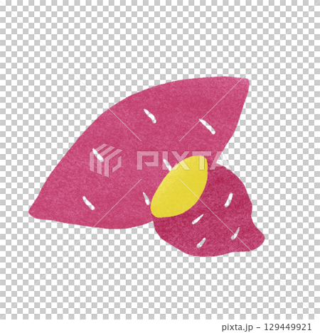 スタンプ風のさつまいものイラスト 129449921