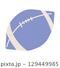 American football ball shabby illustration isolated on white background. 129449985