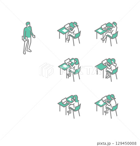 授業　大学生活　先生のためのイラスト 129450008
