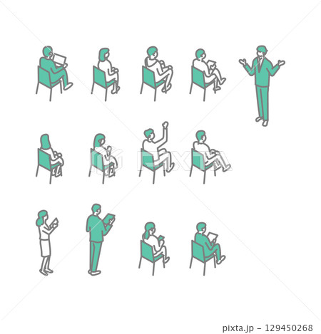 大学生活　研究発表　先生のためのイラスト 129450268