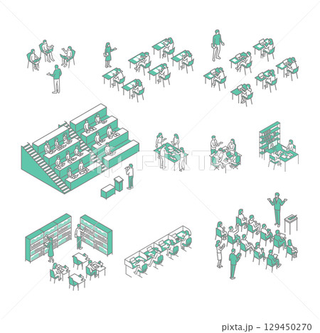 大学生活　勉強　先生のためのイラスト 129450270
