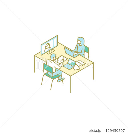 研究　大学生活　先生のためのイラスト 129450297