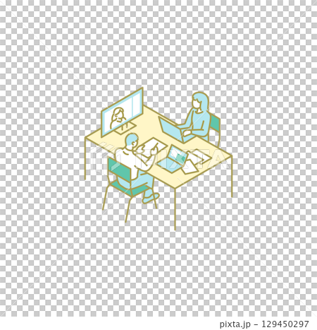 研究　大学生活　先生のためのイラスト 129450297