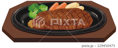 肉厚ステーキのイラスト 129450473