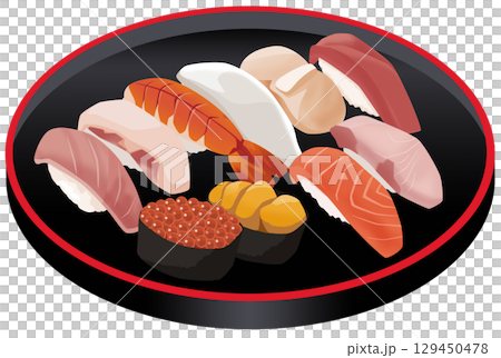 壽司套餐盛放在壽司桶裡 129450478