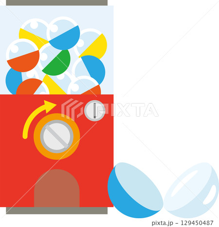 回してドキドキ！カラフルカプセルが飛び出すガチャガチャマシン 129450487