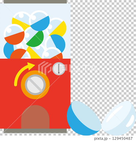 回してドキドキ！カラフルカプセルが飛び出すガチャガチャマシン 129450487