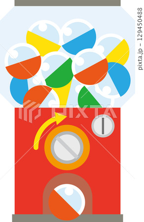 回してドキドキ！カラフルカプセルが飛び出すガチャガチャマシン 129450488