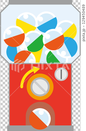 Spin it and get excited! Colorful capsules pop out from this gachapon machine 129450489
