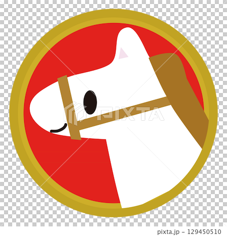Horse profile icon New Year's card material 129450510