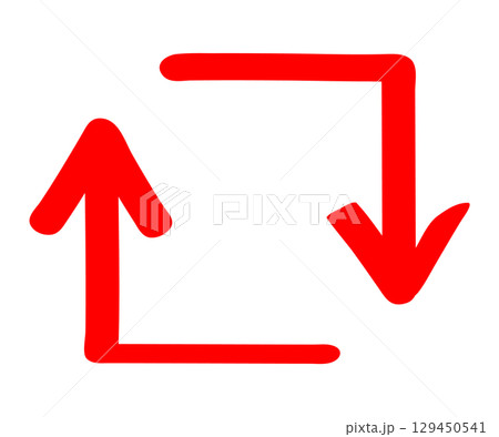 回転している四角い矢印のアイコン 129450541