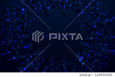 Abstract chaotic explode polygon and lighting effect sparkle background with futuristic hi technology Abstract chaotic explode polygon and lighting effect sparkle background with futuristic hi technology 129450560