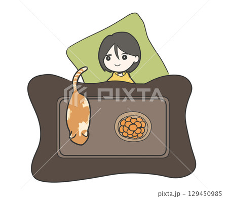 こたつで寝ている女性と猫 机の上のみかん|女性,猫,こたつ,みかん,かわいい,ゆるキャラ こたつで寝ている女性と猫 机の上のみかん|女性,猫,こたつ,みかん,かわいい,ゆるキャラ 129450985