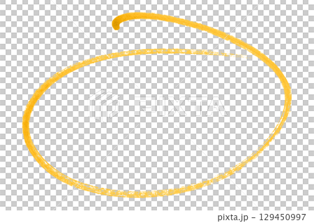 Yellow pencil highlight circle mark isolated on transparent background 129450997