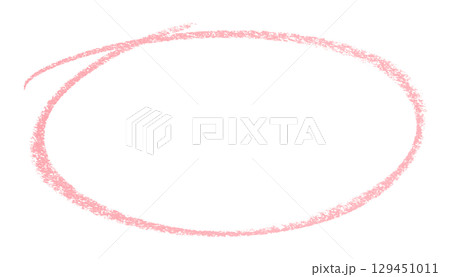 Pink pencil highlight circle mark isolated on transparent background 129451011