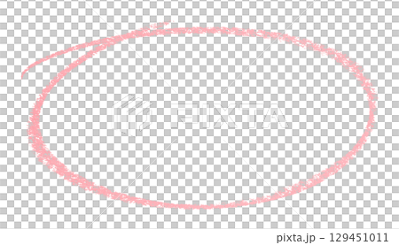 Pink pencil highlight circle mark isolated on transparent background 129451011