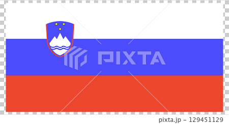 Flag of Slovenia isolated with indents. Flag of Slovenia isolated with indents. 129451129