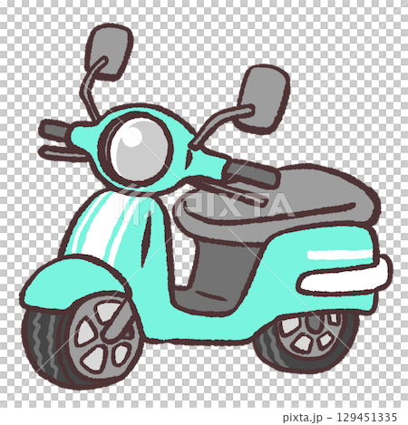 緑のスクーターのイラスト 129451335
