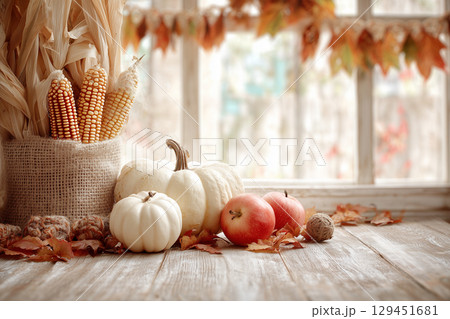 実りの秋に感謝する感謝祭のイメージ 129451681