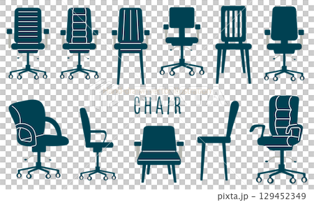 簡單的辦公椅插圖 129452349