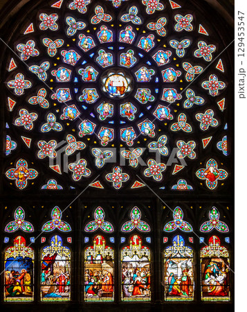 Saint-pol-de-Leon, cathedral Paul Aurelien, brittany, france Saint-pol-de-Leon, cathedral Paul Aurelien, brittany, france 129453547