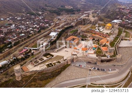 Aerial view of Rabati Castle in Georgian city of Akhaltsikhe Aerial view of Rabati Castle in Georgian city of Akhaltsikhe 129453715