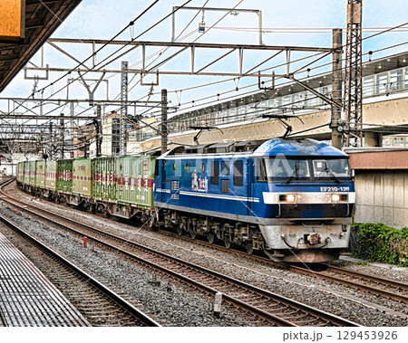 朝の貨物列車 129453926