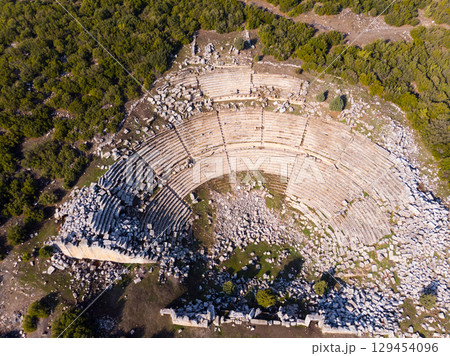 Aerial view of antique theatre ruins of Kibyra in Turkey Aerial view of antique theatre ruins of Kibyra in Turkey 129454096