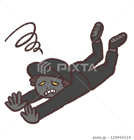倒れる不審者のイラスト 129454114