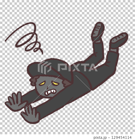 倒れる不審者のイラスト 129454114