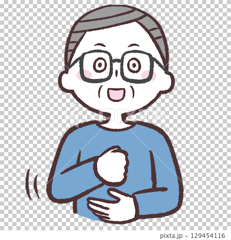 Illustration of a convinced senior man Illustration of a convinced senior man 129454116