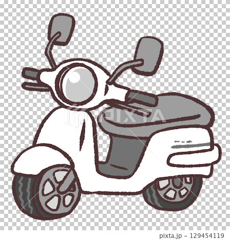 白色輕便摩托車插圖 白色輕便摩托車插圖 129454119