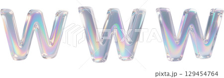ガラス製の綺麗なアルファベット 129454764