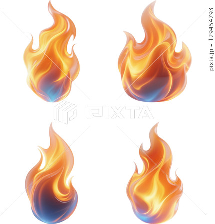 カラフルな炎 129454793