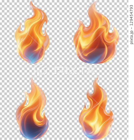 カラフルな炎 129454793