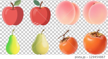 4種の果物のイラスト 129454867