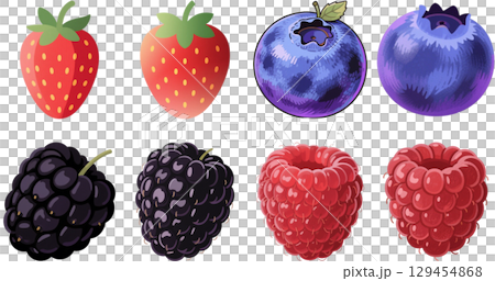 4 kinds of berries 129454868