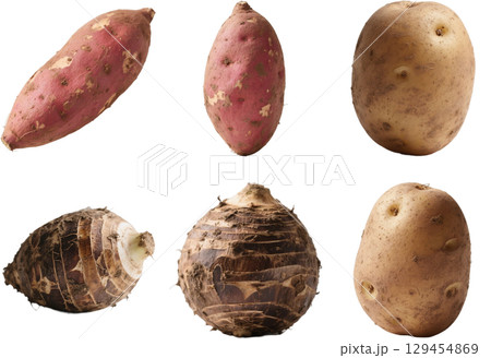 収穫した芋類 129454869