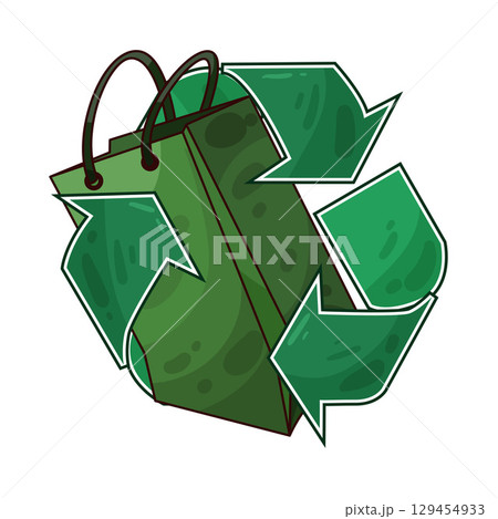 illustration of recycle paper bag illustration of recycle paper bag 129454933