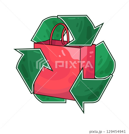 illustration of recycle paper bag 129454941
