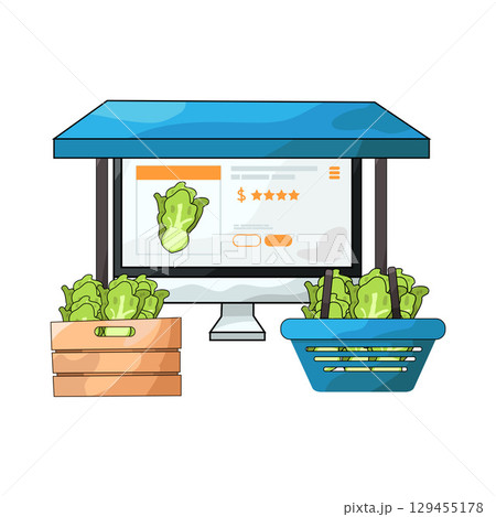 illustration of digital marketplace 129455178