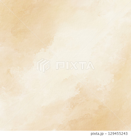 Vintage kraft paper with old texture with a slight blur of beige color blank space for banners or old-fashioned background for greetings,invitations.. The watercolor illustration is hand drawn 129455243