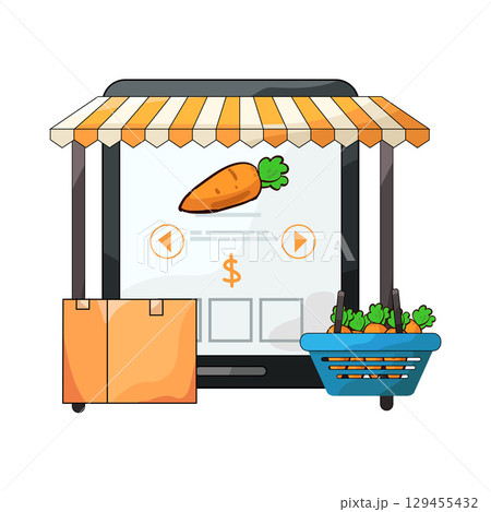 illustration of digital marketplace illustration of digital marketplace 129455432
