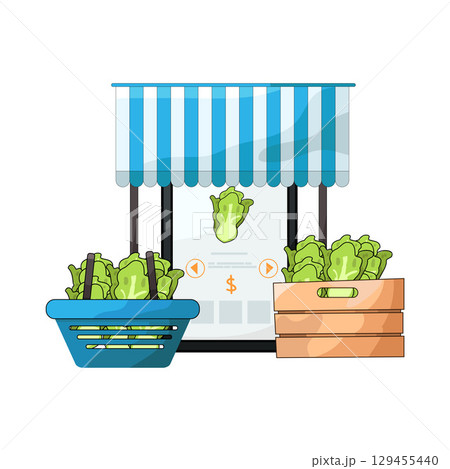 illustration of digital marketplace 129455440